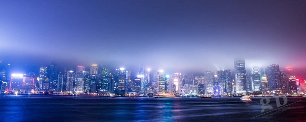 Hong Kong Riverside bei Nacht